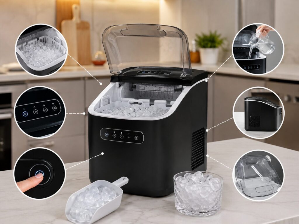 Countertop ice maker features to consider before buying for a home bar